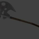 Arma de hacha de hierro forjado medieval