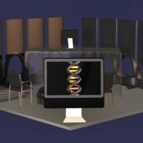 Computergerät in einem Raum 3D-Modell