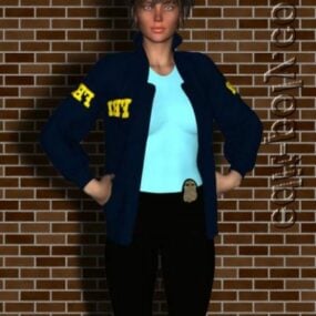 Model 3D postaci policji Fbi