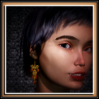 Beauty Shorthair Girl Character With Earring