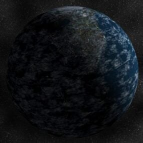 Earth With City Lights 3d model