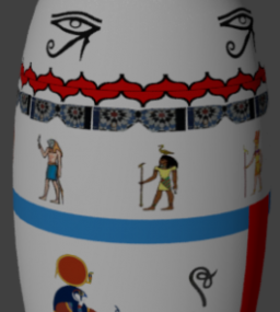 Mô hình 3d trang trí bình đựng tro cốt Ai Cập cổ điển