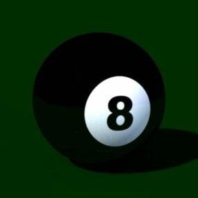Billiard Ball 8 Number 3d model