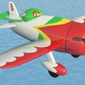 漫画の飛行機のおもちゃの3Dモデル