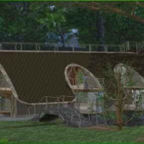 Modernizm Model 3D leśnego domu