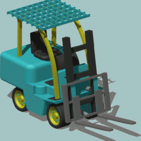 Model 3D wózka widłowego z windą