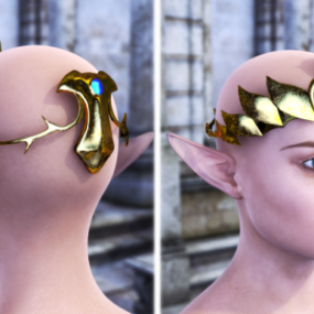 Fantasy Female Character With Crown 3d model