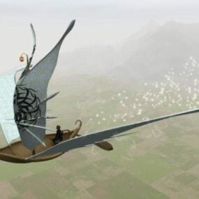 Wingship Cartoon Airship 3d model