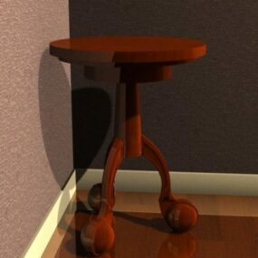 Asian Classical Chair With Desk 3d model