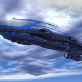 Modelo 3D de aeronave futurista Battlecruiser