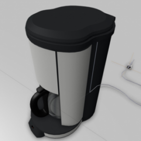 เครื่องชงกาแฟพร้อมถ้วยกาแฟโมเดล 3 มิติ