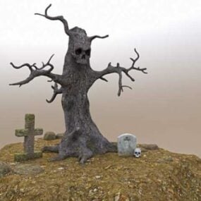 Böser Baum, trockene Äste, 3D-Modell