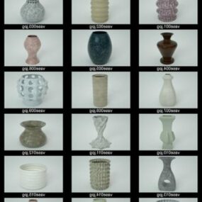Sada dekorací exotických váz 3D model