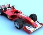 Modello 1d della macchina da corsa Ferrari F3