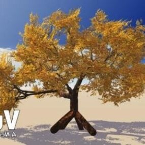 Keltainen Fall Tree 3d-malli