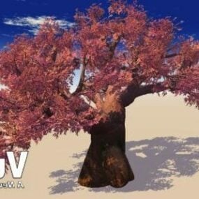Model 3d Daun Musim Gugur Pohon Oak Outdoor