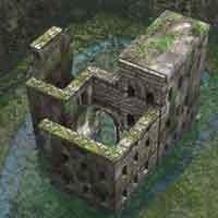 Fantastisk Ruine Castle Bygge 3d-modell