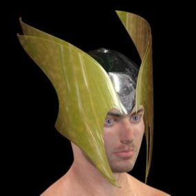 Male Character With Warrior Helmet 3d model