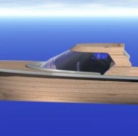 Wood Cover Fast Boat 3d model