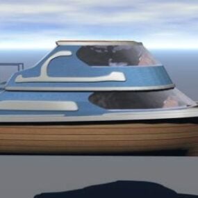 Yate moderno barco rápido modelo 3d