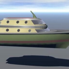 3д модель скоростного катера среднего размера