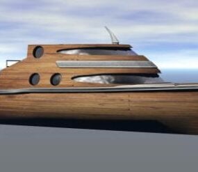 Modelo 3d de casaco de madeira para barco rápido