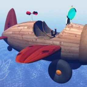 Cartoon houten vliegtuig speelgoed 3D-model