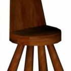 Simple Wood Chair Furniture Brown Color
