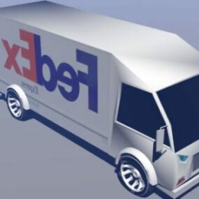 Modello 3d di trasporto su camion Fedex