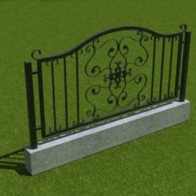 Model 3D ogrodzenia żelaznej bramy