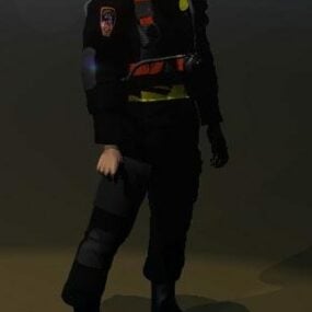 Firefighter Character 3d model