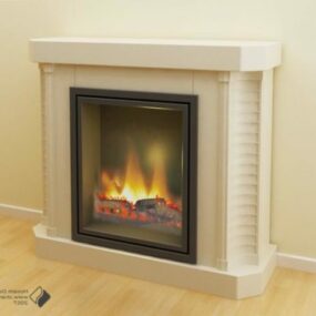 Modern Flat Fireplace 3d model