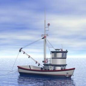 Model 3d Bahan Logam Perahu Nelayan