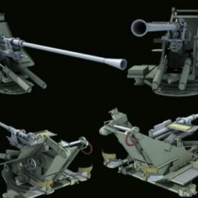 Gun System Flak37 3d-modell