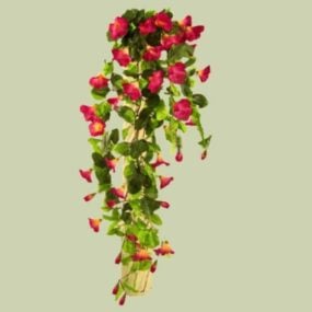 Red Flower Ivy Plant 3d model