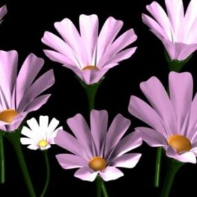 blomma Lowpoly Dekoration 3d-modell