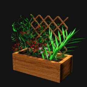 Indoor Office Potted Leaf Plant 3d model