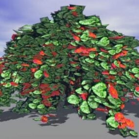 开花的常春藤灌木3d模型