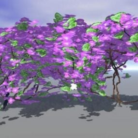 Paars bloeiende klimopstruiken 3D-model