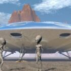 Flying Ufo Transport With Alien