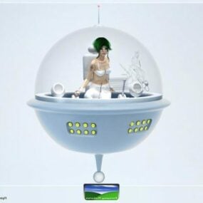 Flying Saucer Sphere Toy 3d model