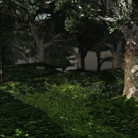 Forest Light Landscape 3d model