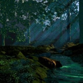 Forest Light Landscape 3d model