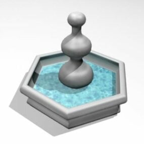 Model 3D małego jeziora fontannowego