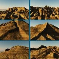 フラクタル山の風景3Dモデル