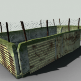 Old Animal Wall Fence 3d model