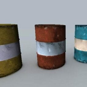 Stockage de barils rustiques modèle 3D