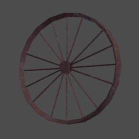 Vintage Rustic Bicycle Wheel 3D -malli