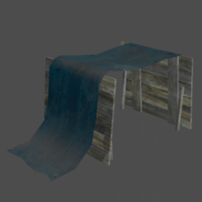 Crate Box With Cloth Textile 3d model