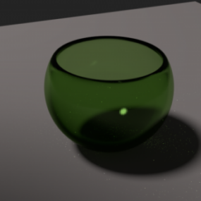Green Glass Bowl Keittiötarvikkeet 3d-malli
